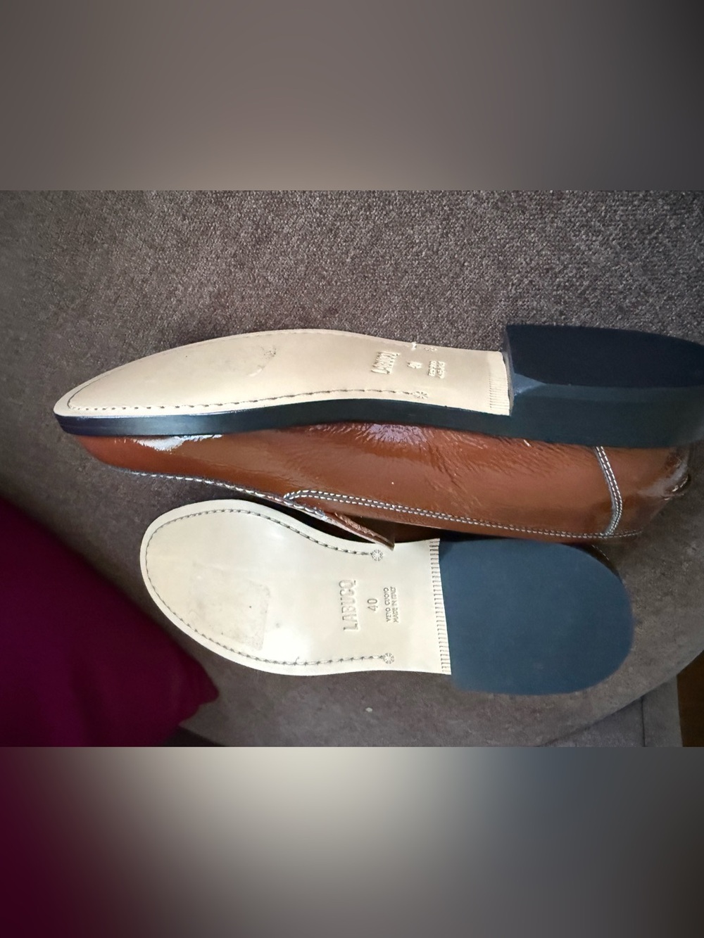 Labucq women’s Cognac Brown Leather Slip-On Loafers - Picture 8 of 8